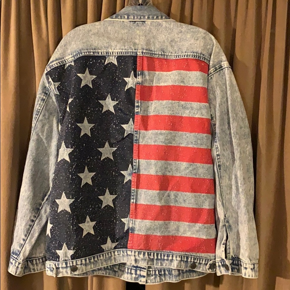 American flag denim jacket